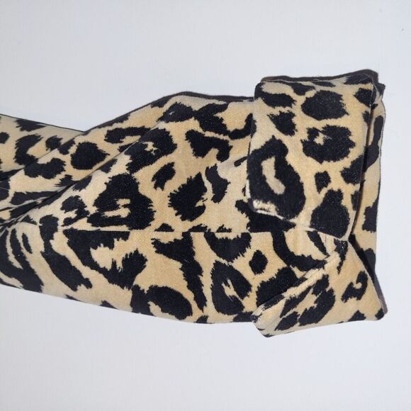 Chico’s Size 0 {X-Small} Black and Tan Cotton Blend Jacket Animal Print Lined - Picture 13 of 15